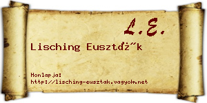 Lisching Euszták névjegykártya